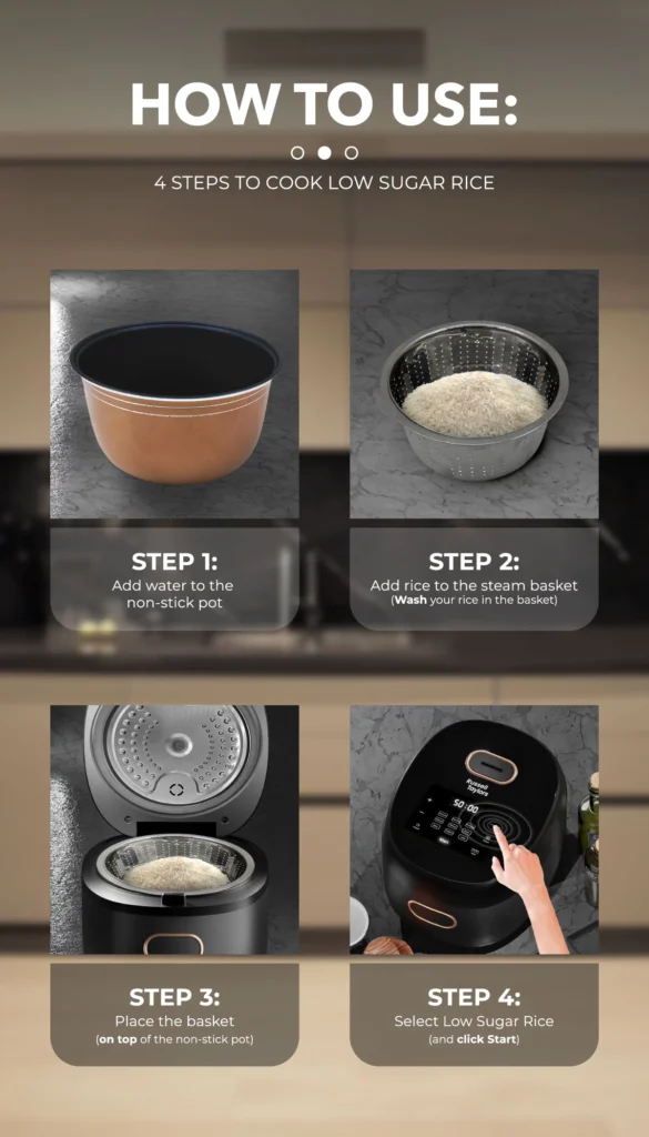 Russell Taylors Digital Low - Sugar Rice Cooker (1.8L) RC10