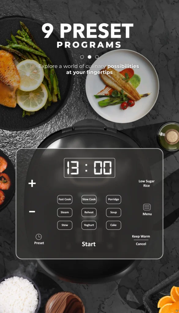 Russell Taylors Digital Low - Sugar Rice Cooker (1.8L) RC10