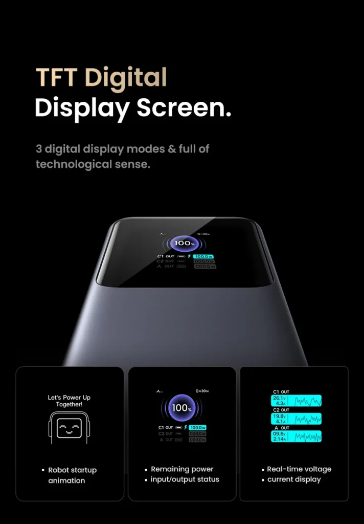 20000mAh 130W Power Bank, with Fast - Charging Support and Smart Digital Display