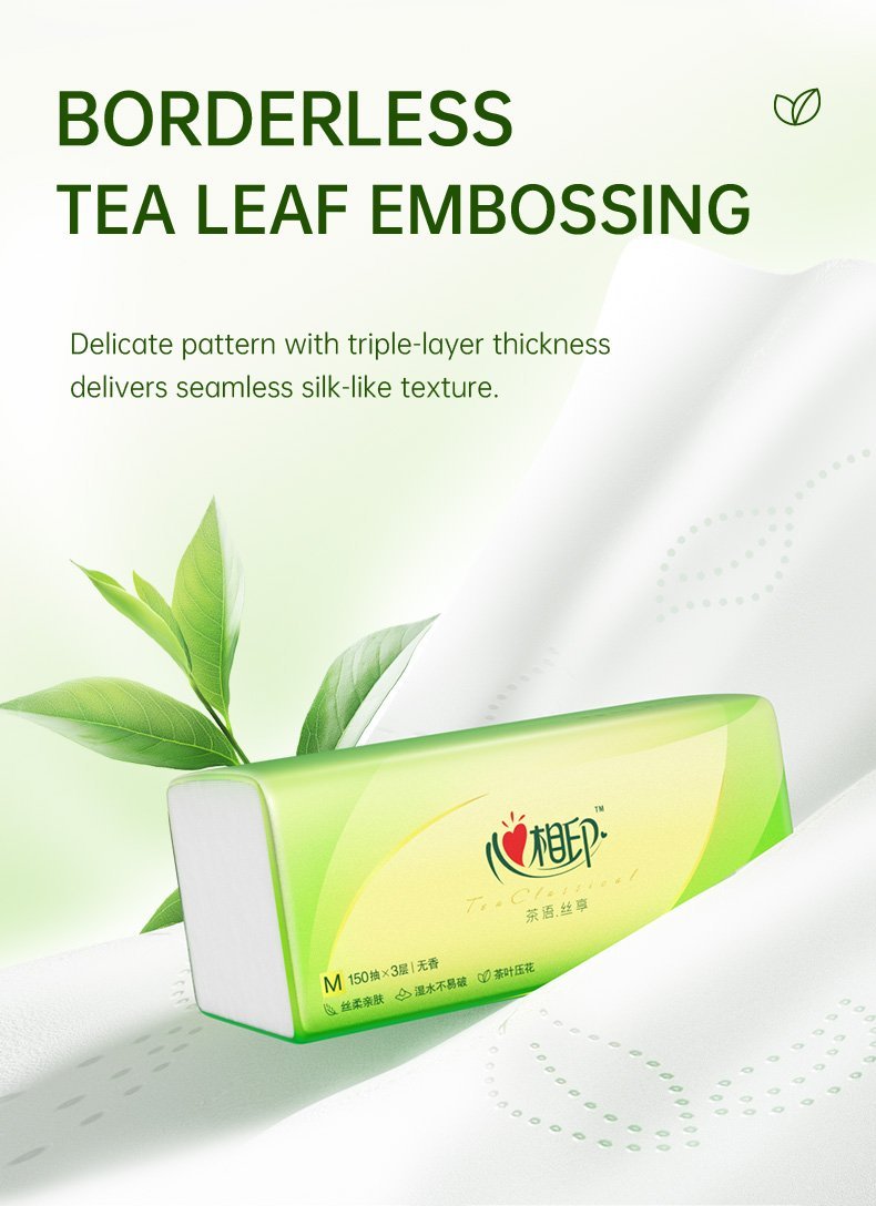 One - case Hearttex Soft Facial Tissues, 3 - ply, 110 Sheets per Pack, 20 Packs