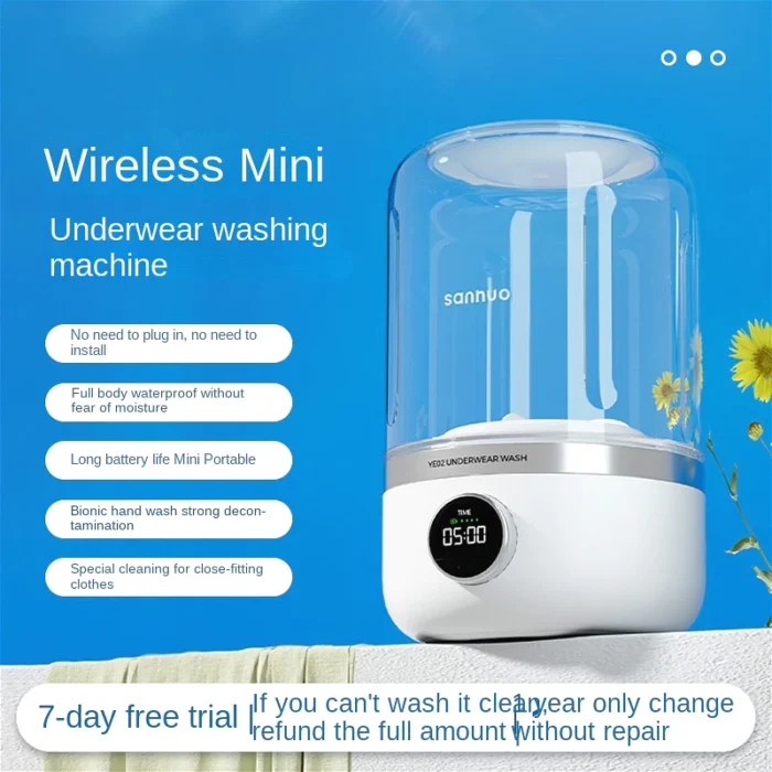 2025New - style Rechargeable Mini Washing Machine, suitable for underwear, socks and other clothes, portable small - sized washing machineAXEW