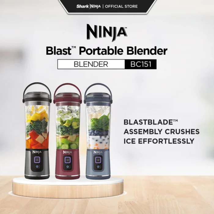 Ninja Blast Portable blender, 530 - milliliter capacity, USB - C charging cable, capable of crushing ice, lightweight and portable, BPA - free，Ninja BC151SM