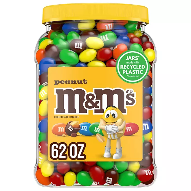 M&M'S Peanut Milk Chocolate Candies, 62 oz