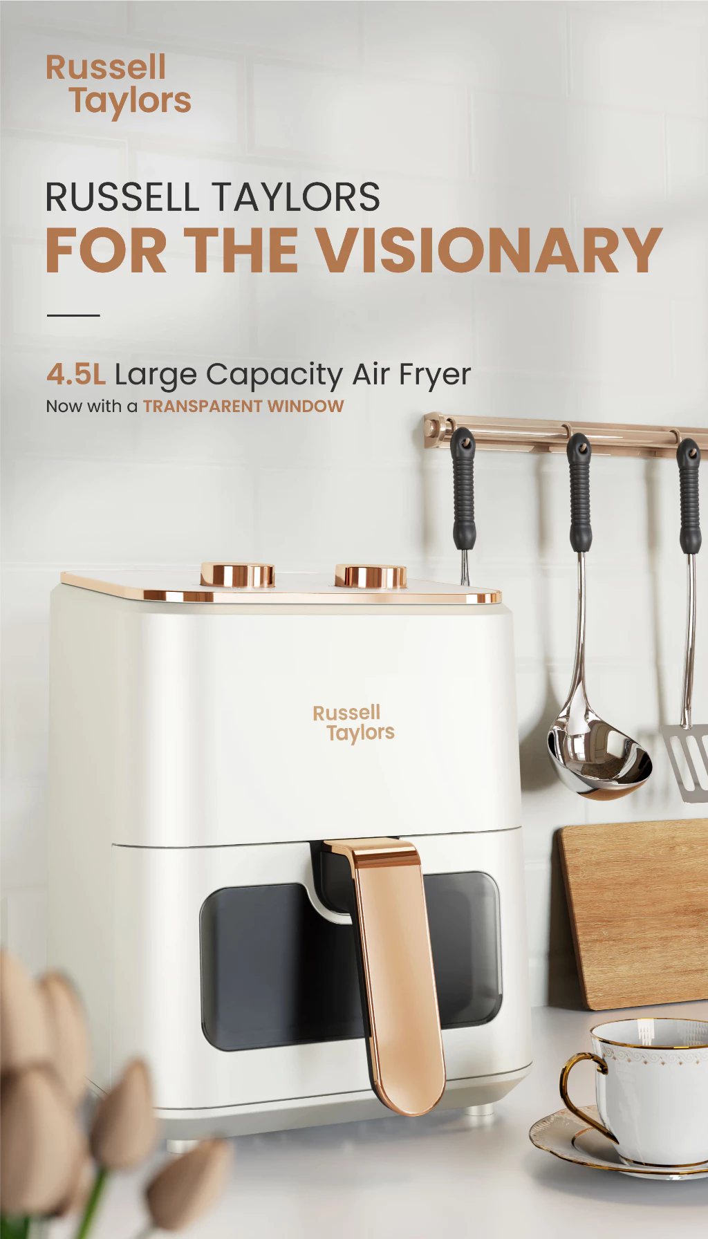 Russell Taylors 3D Visible Window Air Fryer (Large Size, 4.5L) Z3