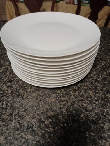 BTaT- White Dinner Plates. 10.5 inch. Set of 12. Restaurant Dishes. White Porcelain Dinner Plates. Christmas Gifts photo review