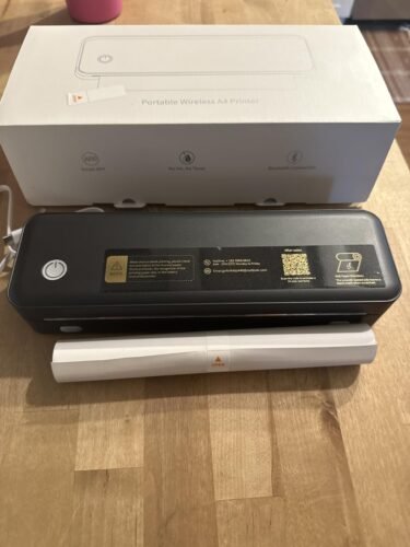 Portable Printer Wireless for Travel. Inkless Thermal Printer Supports 8.5 x 11 Inch Thermal Paper. Bluetooth Compatible with iOS. Android. Laptop Includes 2 Rolls & 10 Sheets of Paper Kit photo review