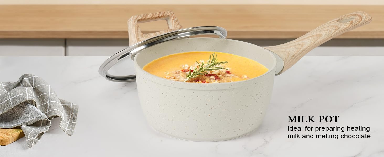 【One - Day Only】17 - Piece Non - stick Cookware Set。