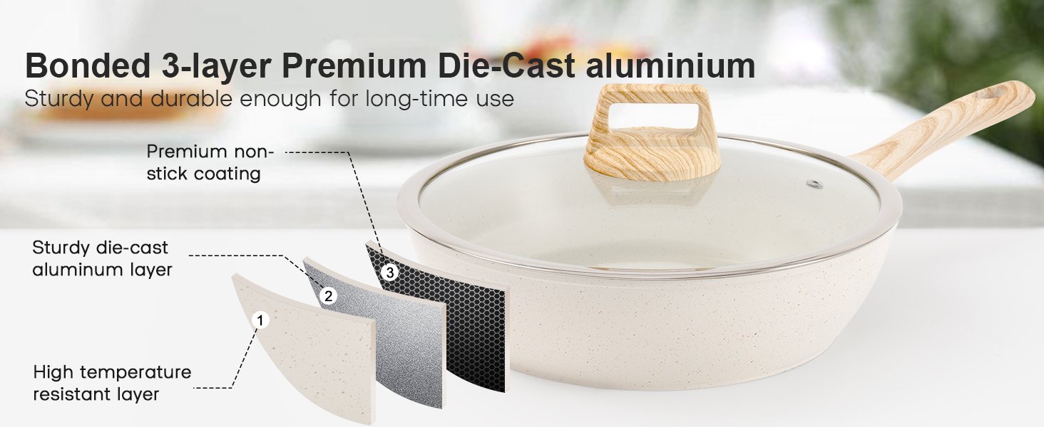 【One - Day Only】17 - Piece Non - stick Cookware Set。