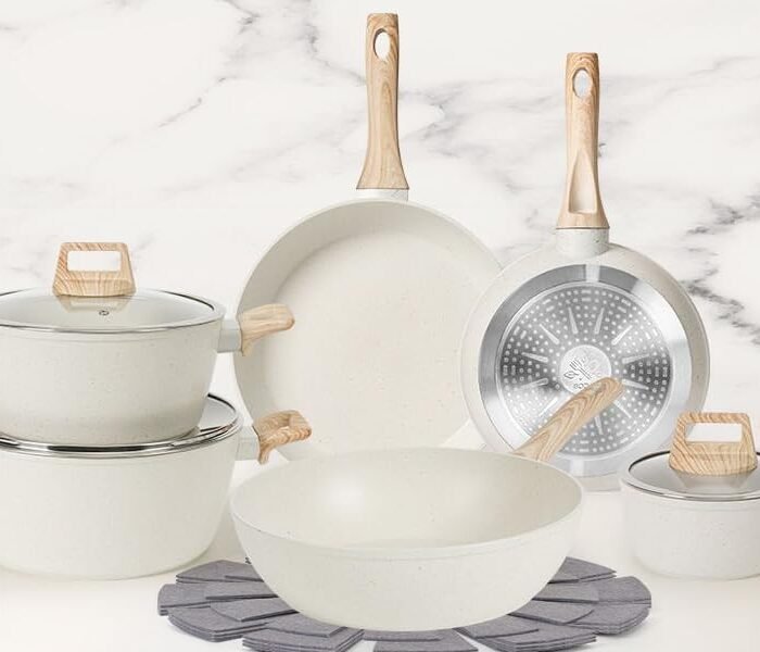 【One - Day Only】17 - Piece Non - stick Cookware Set。