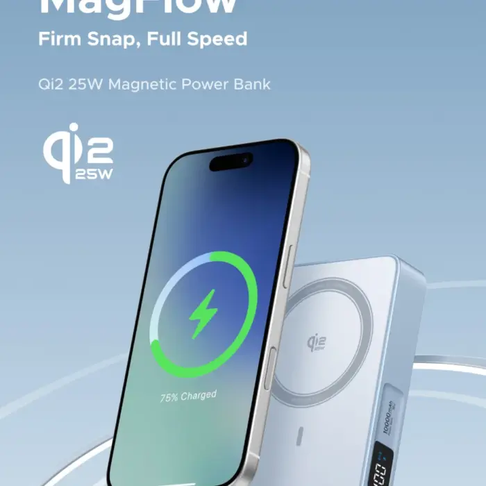 UGREEN 10000mAh Qi2 25W Magsafe Wireless Fast-Charging Power Bank with Built-in Type-C Cable – Compatible with iPhone 17 Series and iPhone 16 Pro Max (Qi2.2 Version)