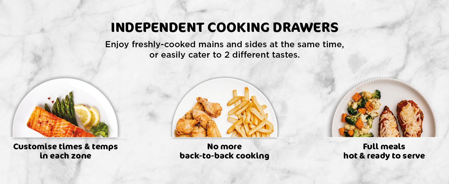 Special Promotion - Foodi Dual-Zone Digital Air Fryer, 2 Drawers, 7.6L, 4-in-1