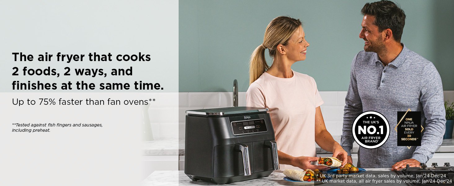 Special Promotion - Foodi Dual-Zone Digital Air Fryer, 2 Drawers, 7.6L, 4-in-1