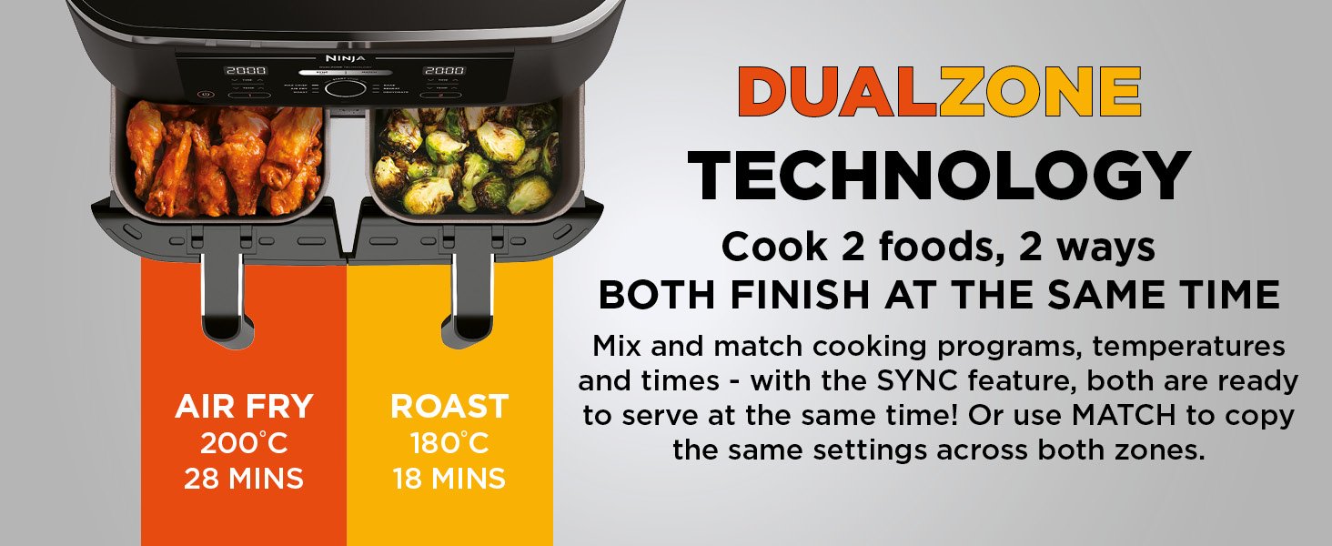 Special Promotion - Foodi Dual-Zone Digital Air Fryer, 2 Drawers, 7.6L, 4-in-1