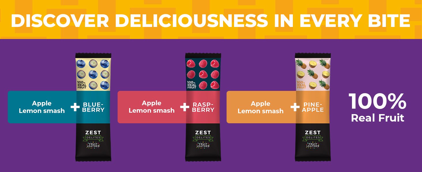 【Limited-Time Offer】Zest Delites Fruit Gummies, Dried Fruit Gummy Bars – Healthy Snack for Adults, Vegan, Healthy Dessert – Flavors: Apple & Blackberry, Strawberry, Peach, Sour Cherry, Plum – 25g x 50 Bars