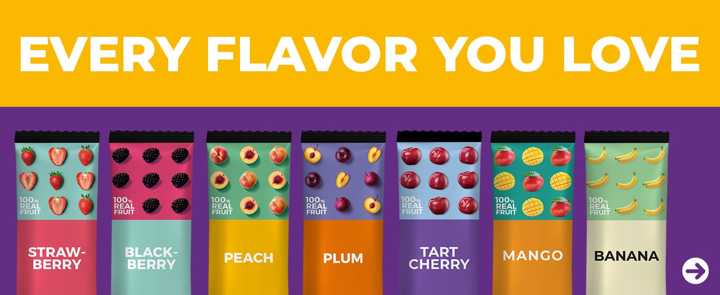 【Limited-Time Offer】Zest Delites Fruit Gummies, Dried Fruit Gummy Bars – Healthy Snack for Adults, Vegan, Healthy Dessert – Flavors: Apple & Blackberry, Strawberry, Peach, Sour Cherry, Plum – 25g x 50 Bars