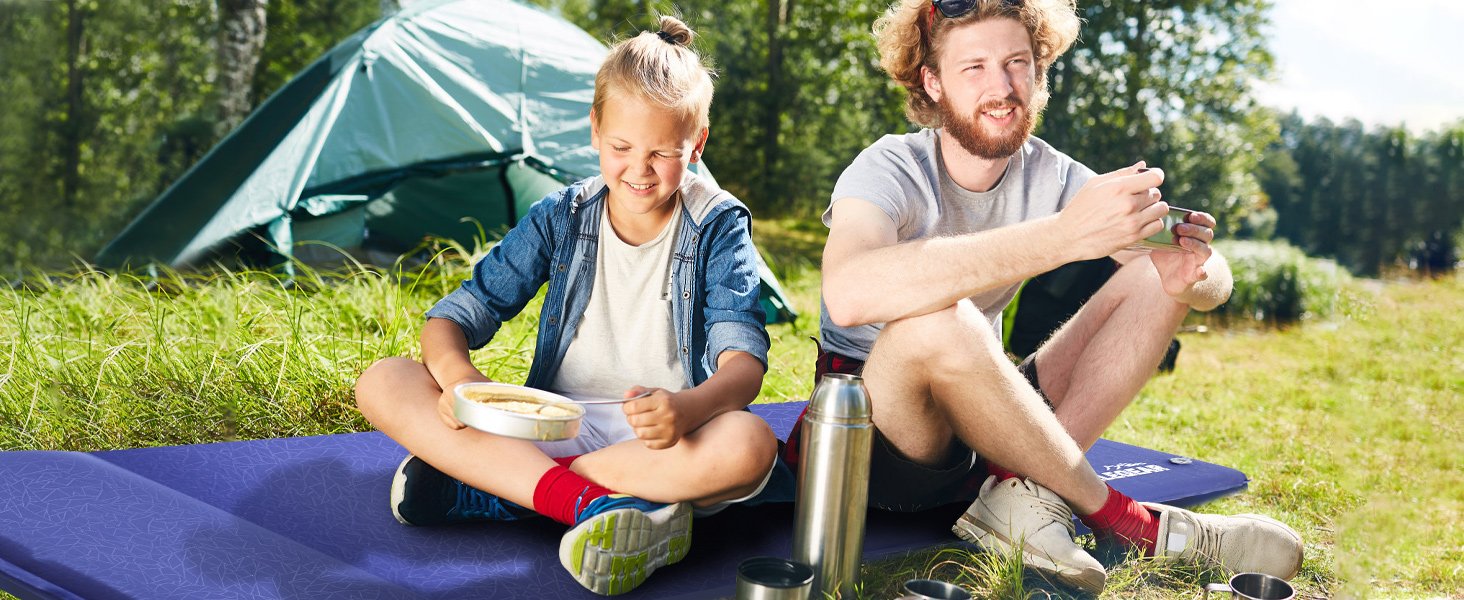 Elegear Self-Inflating Sleeping Pad, 3.18-Inch Extra-Thick Memory Foam Camping Pad with Pillow, 20-Second Quick Inflation, 4-Season Warm Camping Pad – Suitable for Camping/Travelling/Hiking/Car Use