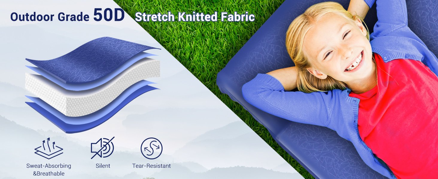 Elegear Self-Inflating Sleeping Pad, 3.18-Inch Extra-Thick Memory Foam Camping Pad with Pillow, 20-Second Quick Inflation, 4-Season Warm Camping Pad – Suitable for Camping/Travelling/Hiking/Car Use