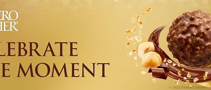 【Limited-Time Offer】Ferrero Rocher Hazelnut Chocolate, 4-Box Holiday Gift Set, Delicious Milk Chocolate with Hazelnut Flavor, Chocolate Gift Box, Individually Packaged, 7.9 oz Per Box