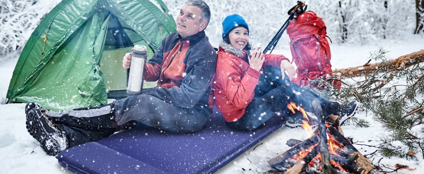 Elegear Self-Inflating Sleeping Pad, 3.18-Inch Extra-Thick Memory Foam Camping Pad with Pillow, 20-Second Quick Inflation, 4-Season Warm Camping Pad – Suitable for Camping/Travelling/Hiking/Car Use