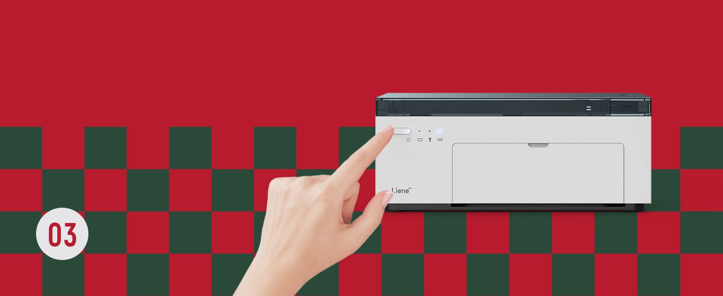 Liene White M200 4x6'' Photo Printer Battery Edition. Wireless Photo Printer for iPhone Android. Dye Sublimation Printing Full-Color Photo 20-Sheet. Portable Picture Printer Ideal for Travel Home Use