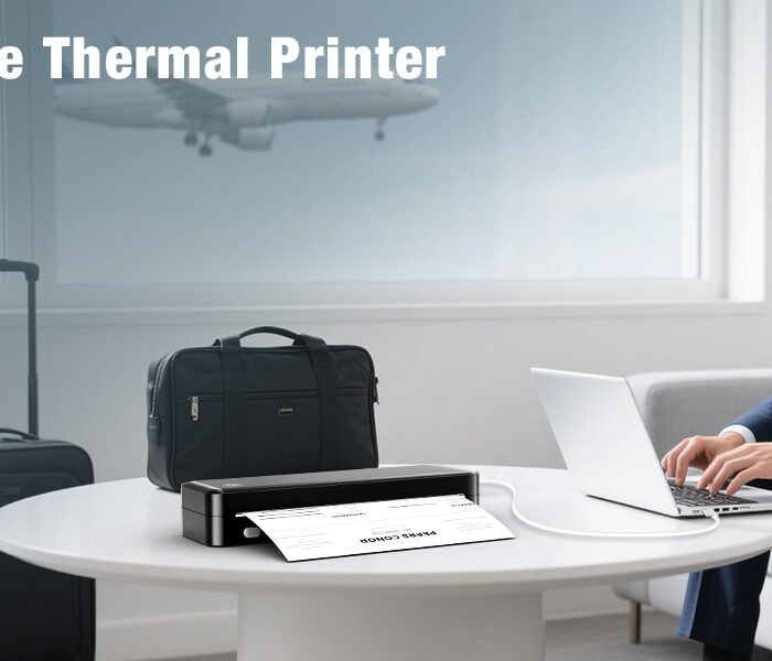 Portable Printer Wireless for Travel. Inkless Thermal Printer Supports 8.5 x 11 Inch Thermal Paper. Bluetooth Compatible with iOS. Android. Laptop Includes 2 Rolls & 10 Sheets of Paper Kit