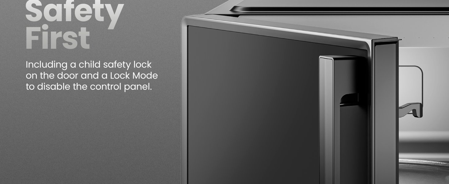 Chefman Countertop Microwave Oven 0.7 Cu. Ft.. 700 Watts with 10 Power Levels. 6 Cooking Presets with One-Touch Express Cook. Eco Mode. Child Safety Lock. & Mute Button - Black