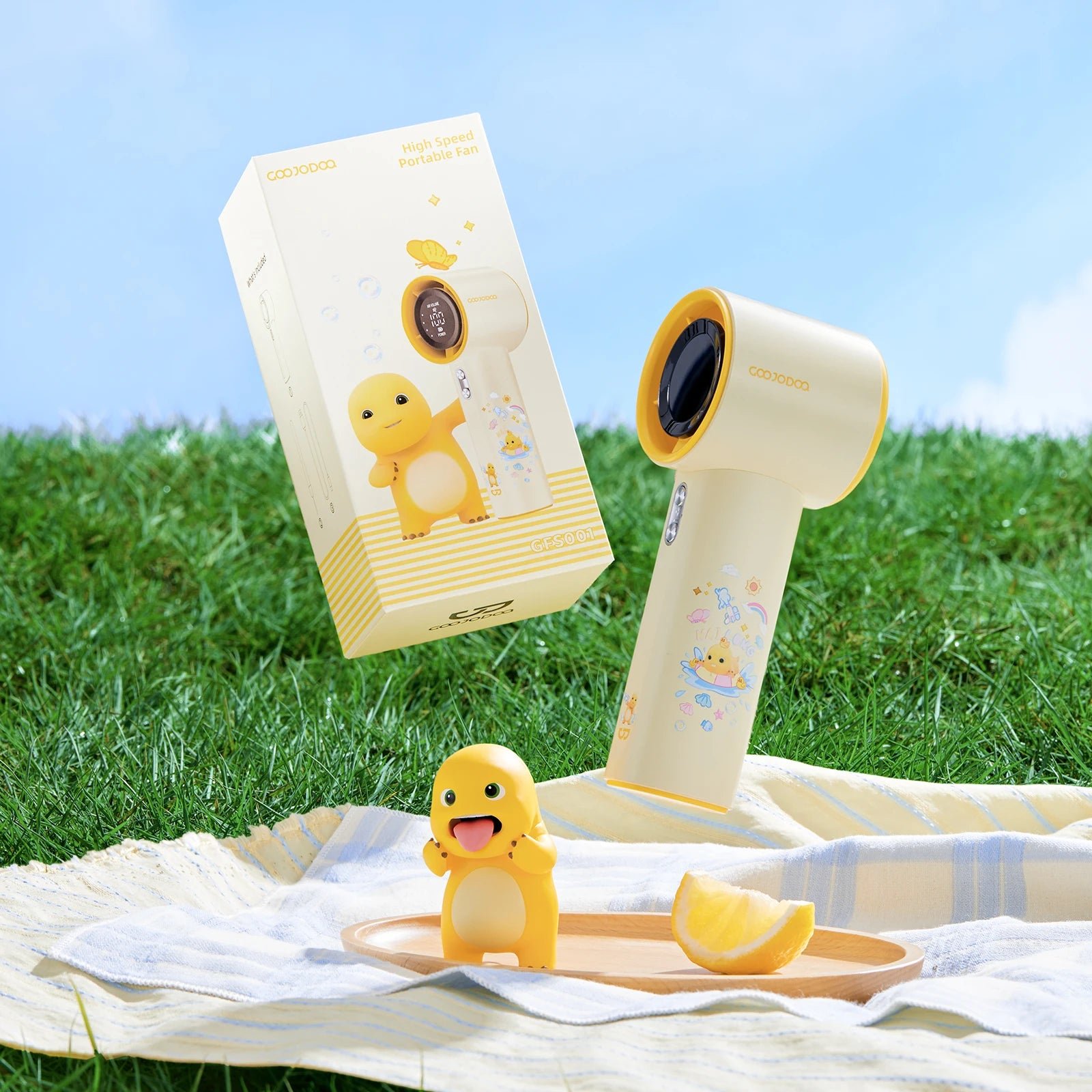 GOOJODOQ x NAILONG GFS001 High-speed Portable Handheld Fan 4000MAH Mini kipas Strong Wind 100 Gear Wind Speed kipas angin Digital Display Adjustable Turbo kipas tangan untuk olahraga luar ruangan dan pendinginan cepat