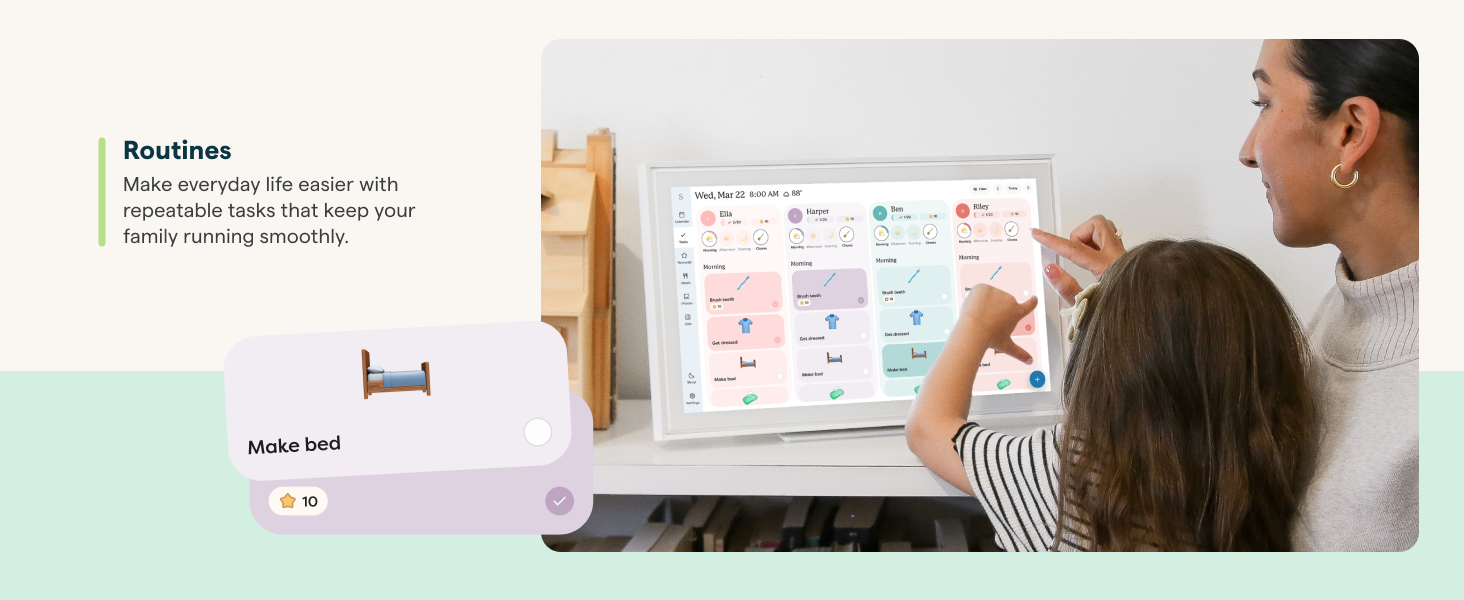 Skylight Calendar: 15-inch Wall Planner Digital Calendar & Chore Chart. Smart Touchscreen Interactive Display for Family Schedules – Wall Mount Included. Great for Organizing Your 2026 Calendar
