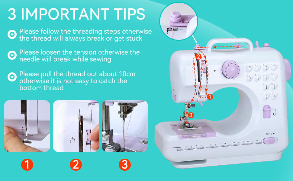Mini Sewing Machine for Beginners. Portable Electric Sewing Machine with Dual Speed. 12 Built-in Stitches. Foot Pedal. and Accessories Kit for Home DIY Projects & Gift